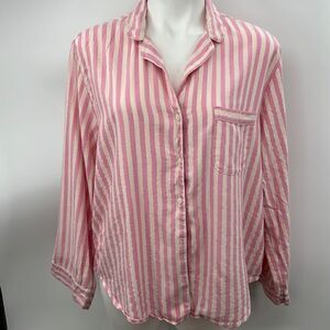 Victoria’s Secret long sleeve pink striped pajama top